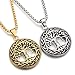 PINK TOWN Life Tree Necklace for Women Men Bohemian Style Stainless Steel Life Tree Openwork Pendant Necklace Vintage Spiritual Jewelry (Gold)