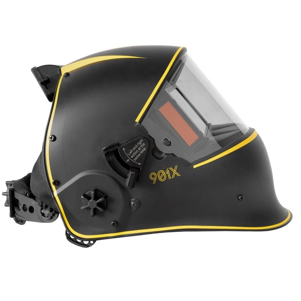 SPARTUS Automatik Schweißhelm Pro 901X Schweißmaske mit Klappvisier Optische Klasse 1/1/1/1 Großes Sichtfeld 100x65mm 4 Sensoren DIN 4-13 für Wig MIG MAG MMA Schweißen Schleifen - Bestschweissen.de