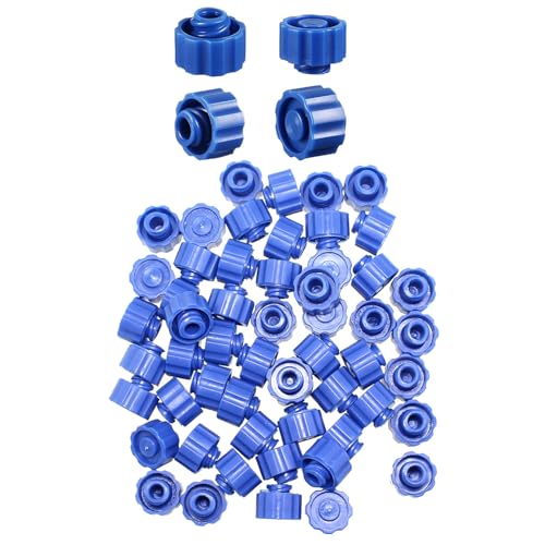 Bxian 55PCS Diameter 1.3cm Syringe Tip Caps Blue PP Syringe Back Cover Laboratory Supplies Suitable for Bottle Dispensing