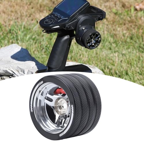 VGEBY Remote Controller Wheel, Aluminum Alloy RC Transmitter Hand Wheel Replacement Accessory RC Steering Wheel Grip for SANWA for FUTABA (Silver)