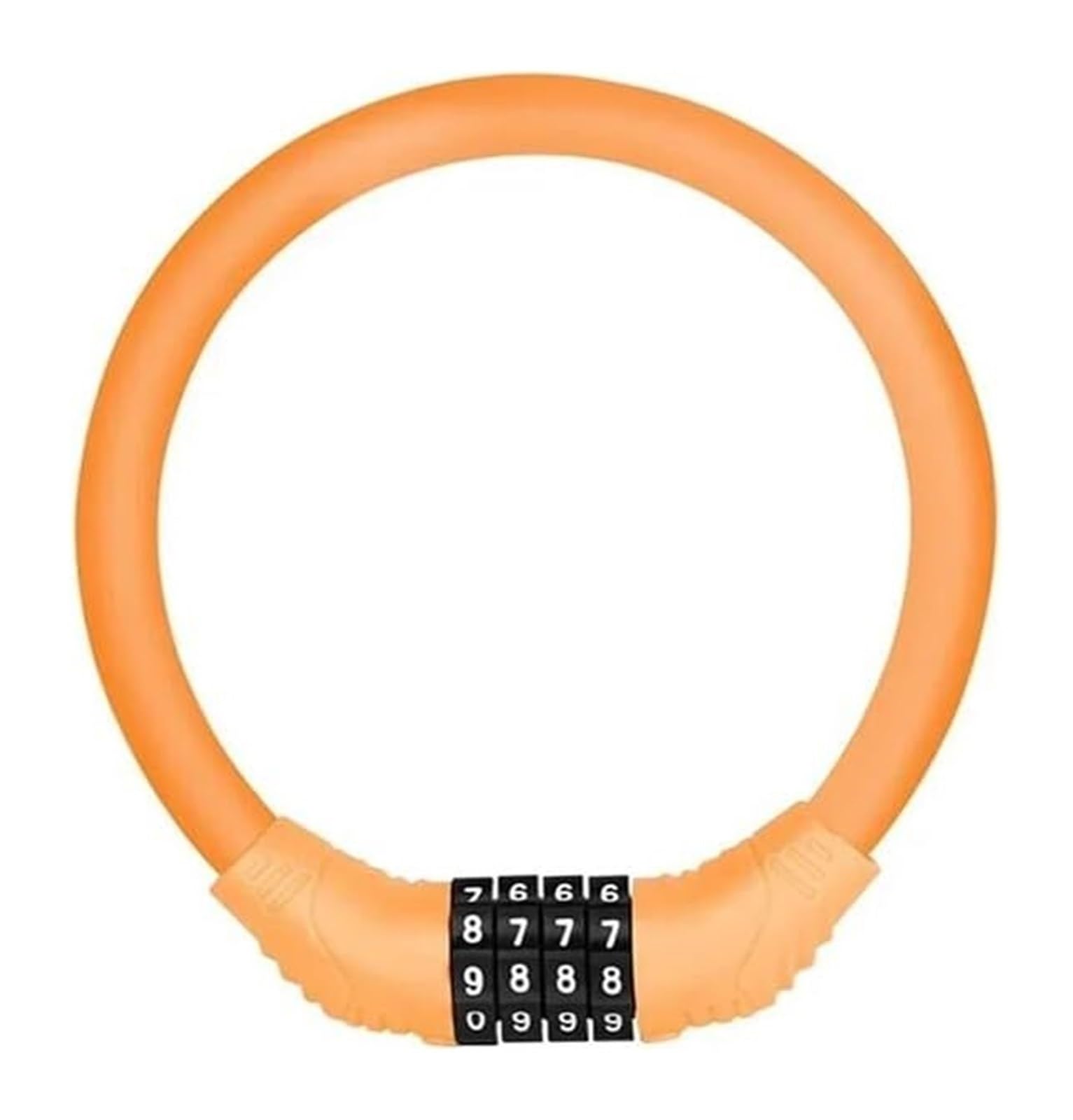 Giveduno S Orange Bicycle Lock, Portable Security 4 Digit Code Mountain Bike Lock Bicycle Multicolor