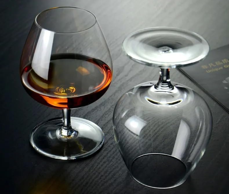 PATRANI FASHION | Italian Premium Classic Crystal Brandy Glass Set of 2, 250 ML Balloon Glass Non-Lead Ideal for Red & White Wine Glasses, Classic Beer Glasses Scotch, Whiskey Ultra-Thin Small 4