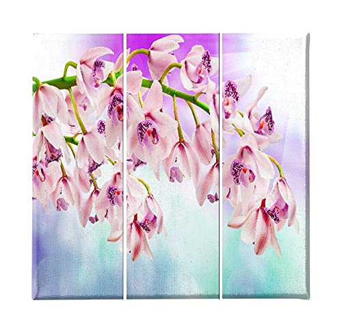 Tableau Fleurs triptyque nature multicolore en bois 69x50cm