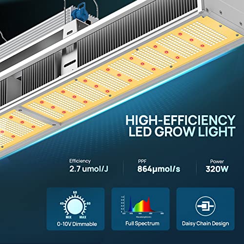 Samphon Led Grow Lights 2X4Ft Coverage 1080Pcs Leds Dimmable Daisy Chain Full Spectrum 320W Grow Light Hanging Plant Lights #TOP1
