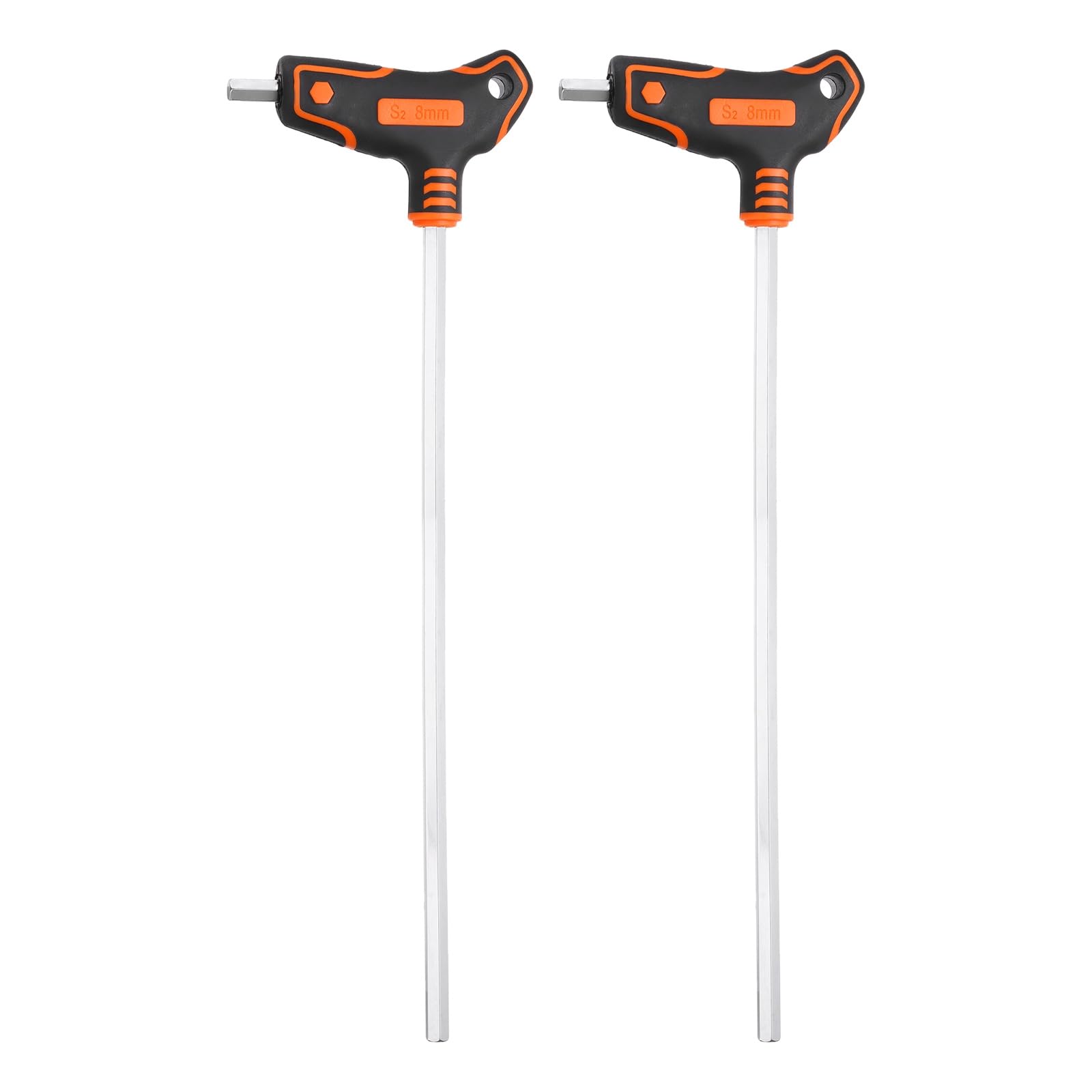 QUARKZMAN 2 Pcs Llave Hexagonal De Extremo Plano Con Mango En T 8mm Métrico | Herramienta De Reparación, Acero S2, Brazo Extra Largo, Para Mantenimiento Del Hogar, Llave En T, Llave Hexagonal