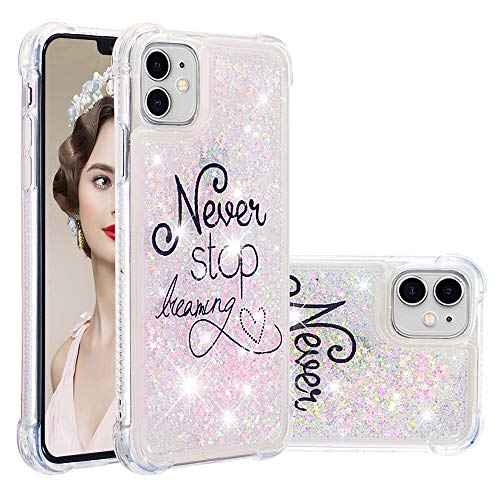 COTDINFOR iPhone 11（6.1 Inch Funda Líquido Cute 3D Glitter Sparkle Bling Caso Silicona Blanda Protectora Carcasa para iPhone 11 2019 Pink...
