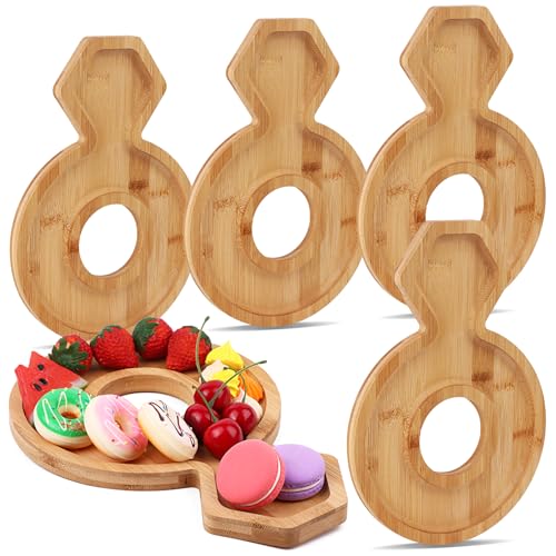 5 Pcs Wooden Charcuterie Ring Shaped Serving Tray Board Dish Deco...