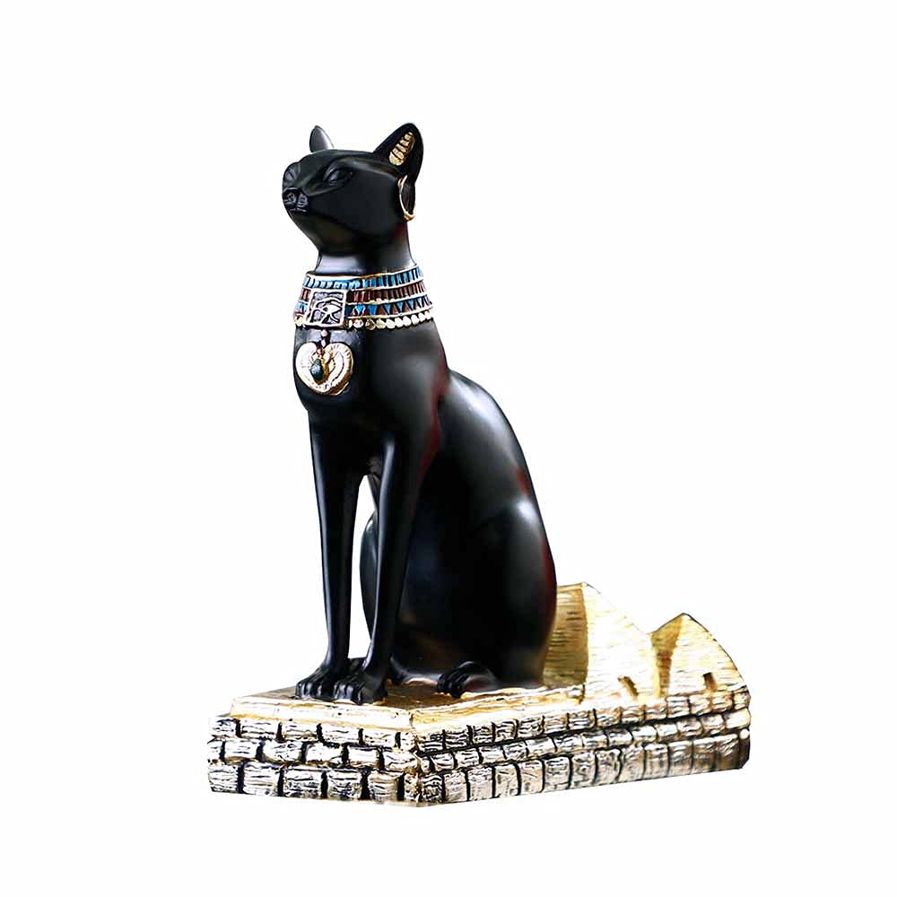Amazon.co.jp: ZHUANYIYI ピラミッド猫の神の像創造的な樹脂工芸品古代