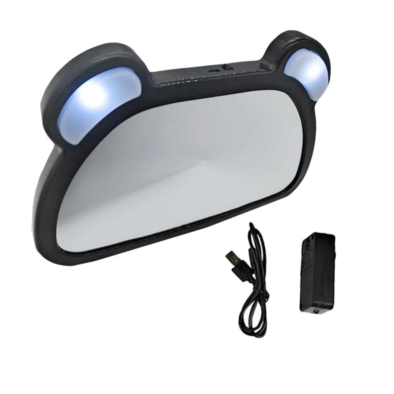 Hohopeti Car Observation Mirror Light Rearview Baby Mirror Usb Charging Easy to Install