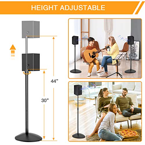 Speaker Stands Height Adjustable 30-44 Inch Surround Sound Stand Hold Satellite 