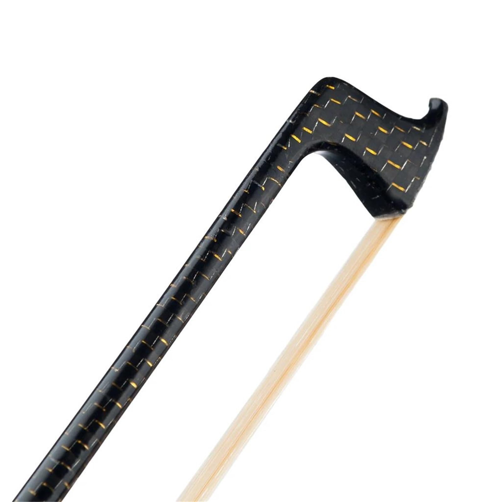 Smyczek do skrzypiec Profesjonalny smyczek do skrzypiec akustycznych 4/4 w rozmiarze Carbon Fiber Fiddle Braided Round Stick Ebony Well