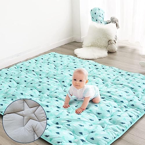 Image of SPRINGSPIRIT Baby Play Mat for 71'' x 59'' Playpen, Large & Thick Baby Mat for Floor, Playmat for Babies and Toddlers, Non Slip Crawling Mat for Playpen, Easy Clean Foam Play Mat, Dinosaur
