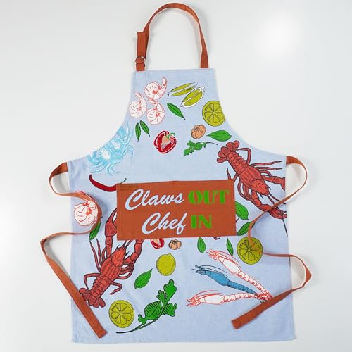 Image of 100% Cotton Unisex Apron - Adjustable Neck Straps, Vibrant Print, Reinforced Stitching, Multipurpose& Deep Pocket - for Cooking, Catering, Gardening, Painting-Printed Aprons