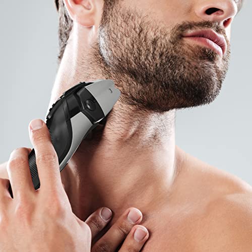 Groom Essentials Rechargeable Dual-Foil Electric Shavers For Men | Pop-Up Neck And Beard Trimmer For Men | Electric Razor For Men, Mustache Trimmer | Travel Ready, Dual Voltage | Led Battery Indicator #TOP2