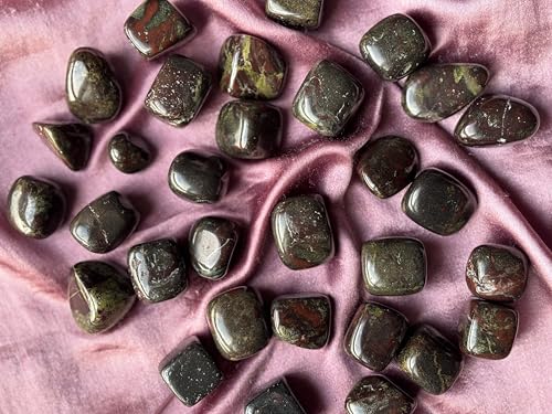 Image of Tumbled Stones, Natural Crystal Healing Stones, Home Office Decor, Aquarium Decorative Pebbles, Vase Fillers (Dragon Blood, 50)