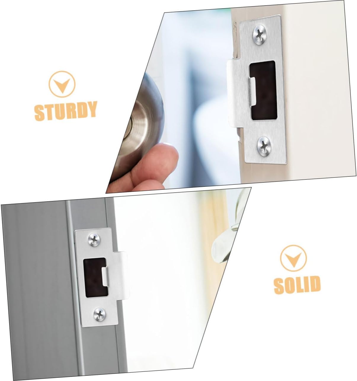 POPETPOP Garage Door Reinforcement Door Hole Filler Plate Deadbolt Strike Plate 6pcs Strike Stainless Steel Kit