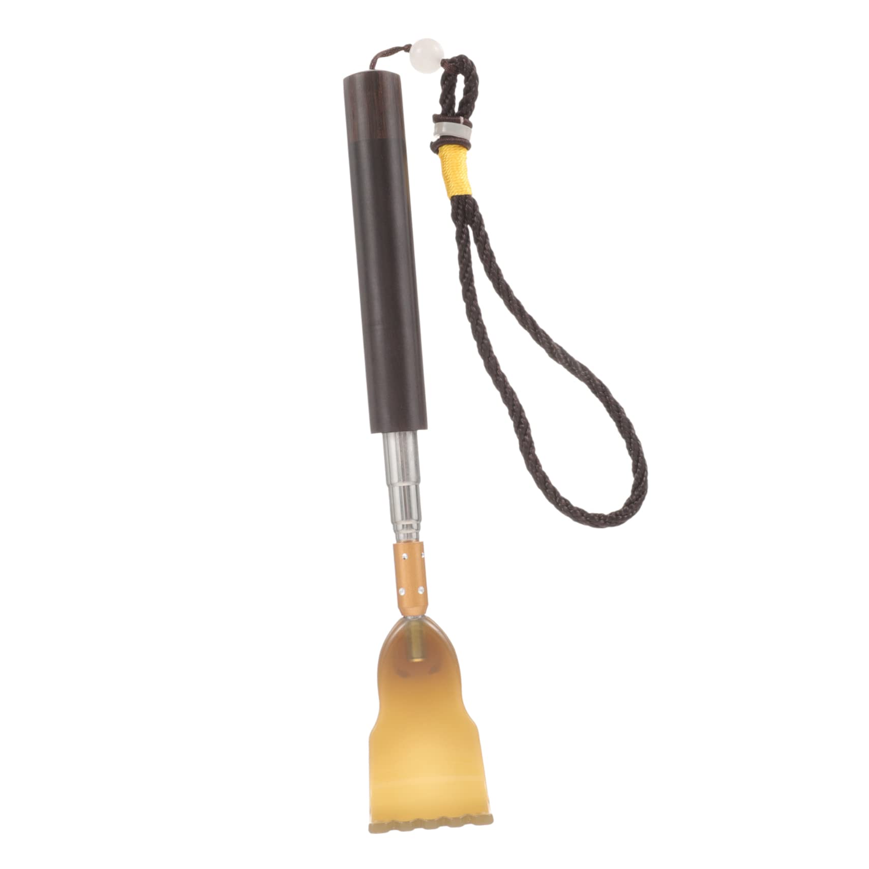 FOMIYES 4 Piezas rascador telescópico raspador cuero cabelludo portátil masaje Agarre espalda squeegee toung scraper rascador de pies rascador de espalda de bambú plástico