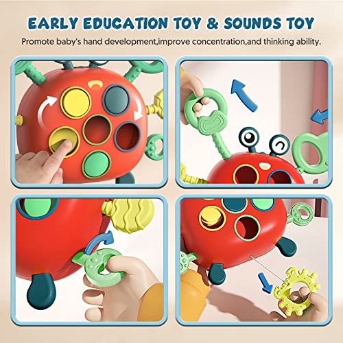 Baby Montessori Toys For 1 Year Old Boy, Toddler Travel Sensory Babies Education Silicone Pull String Activity Toys 6-12 Months, Fine Motor Skills Toys Birthday Gifts For 1 2 One Year Old Boy Girl #TOP1