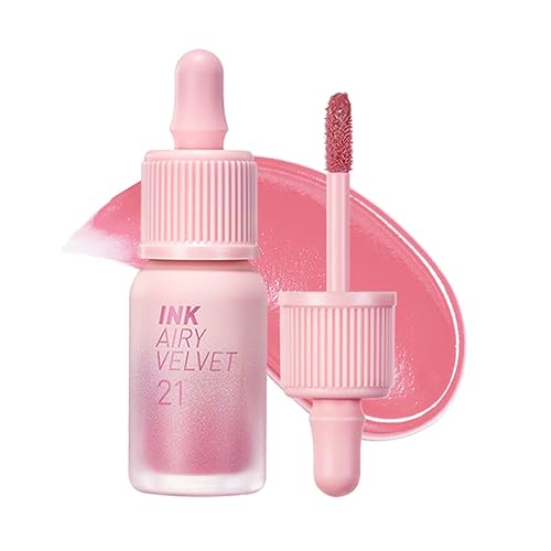 Peripera Ink Airy Velvet - Tinte para labios con alta pigmentación, ligero, suave, hidratante, no probado en animales, (025 Zazzy Peach)