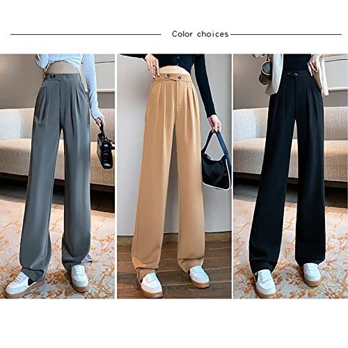 emperament Suit Pants Women's Autumn High Waist Sag Loose Straight Casual Slim Wide Leg Pants Professional Dress2