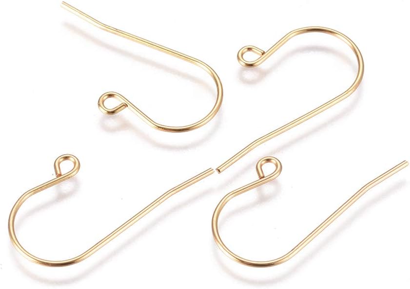 FASHEWELRY 200Pcs 304 Stainless Steel Golden Earring Hooks, 16x27mm, Minimalist Style, Earring Backs and Findings - Image 2
