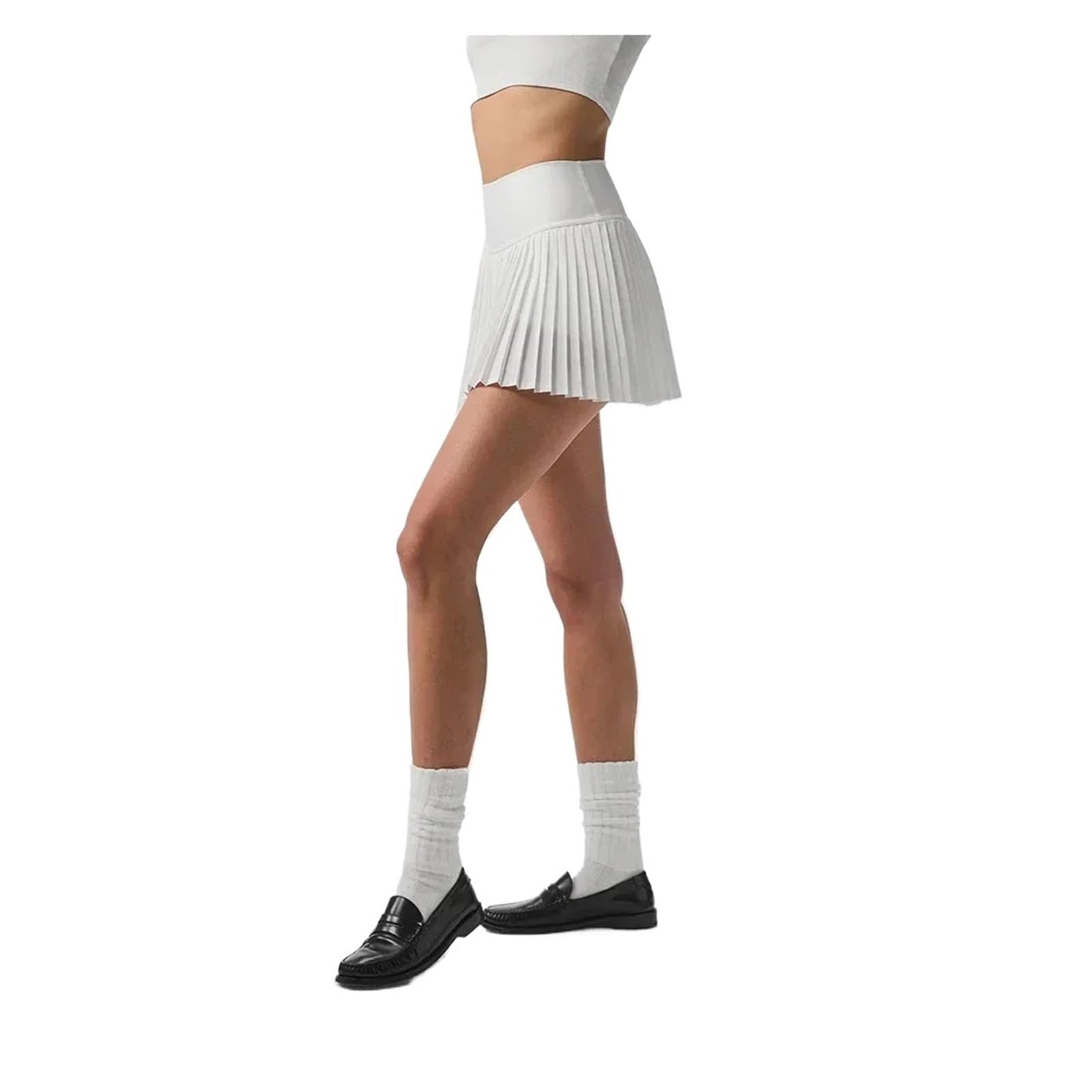 Tennisrock Damen Yoga Damenkleid Anti-Glanz-Kleid Atmungsaktiver Rock Plissee-Golfrock V-förmiger Yoga-Rock