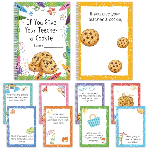 LemonSecret If You Give Your Teacher a Cookie Book 7.9 x 11 Inch Teacher Appreciation Cookie Gift Card Book for Teachers Day Thank You Creative DIY Appreciation Gifts