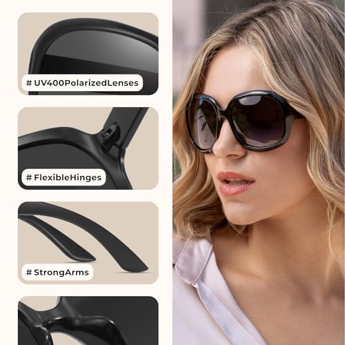 miyya Bug Eye Oversized Polarized Sunglasses Womens, Trendy Retro Sun Glasses for Women 2025, Oversized UV Protection Shades by miyya - Used condition - Image 4