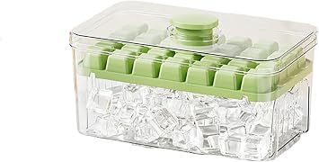 Silicone Ice Tray, Large Capacity, With Lid, 1 Second Removal, Ice Maker, Ice Maker, Transparent, Ice Maker, Storage Box, Easy To Take Out Ice Mold, Ice Cream, Gift, Freezer, Refrigerator