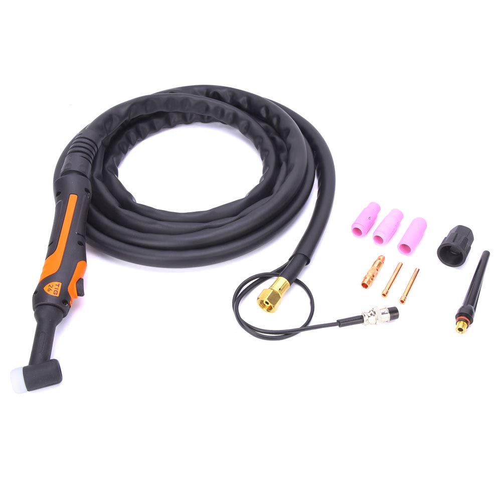 Generic Antorcha de Soldadura TIG Pistola de Soldadura por Refrigerada por Aire 4M 12 Mm2 Plomo Boquilla Suave Flexible DC 180A AC 150A para Soldadores TIG Taller de Reparación Usuarios de