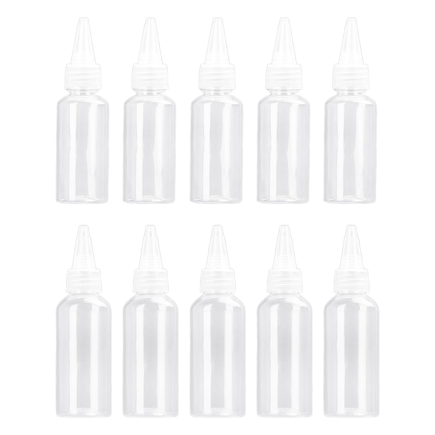 Botella De Extrusión De Plástico Transparente De 10 Piezas, Botella Multifuncional De Boca Puntiaguda, Viaje Conveniente Al Aire Libre, Botella De Dispensador Reutilizable.