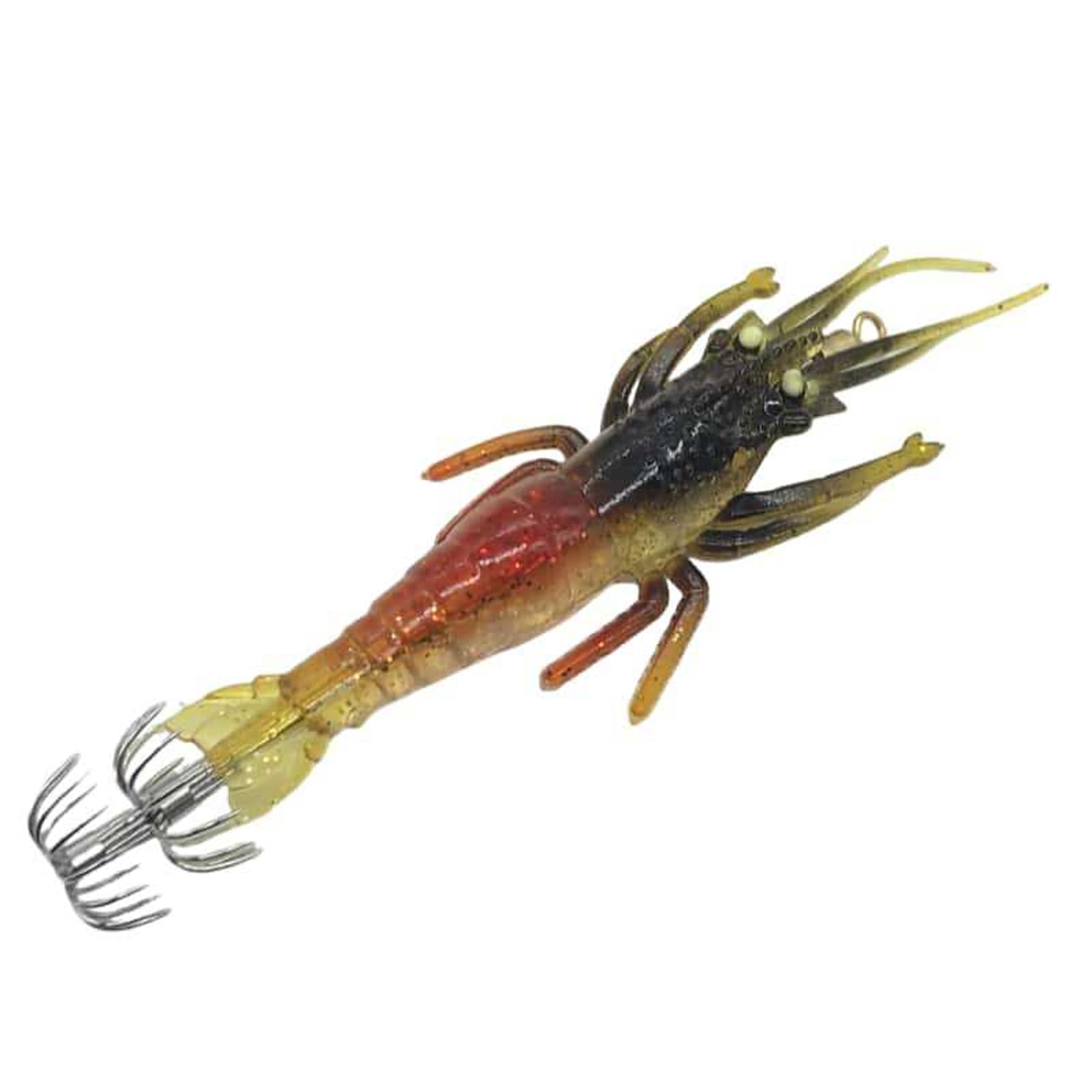 Juego de Anzuelos de Calamar Luminosos, Firmes y Fuertes para Pesca Nocturna, Señuelo de Camarón Brillante de PVC, 5 uds. Señuelos de Pesca de Pulpo de Sepia para Agua Dulce o Salada