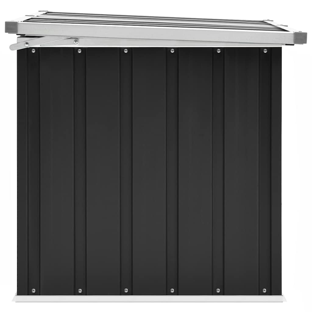 Caja de jardín antracita 109 x 67 x 65 cm – Caja de almacenamiento de acero galvanizado, con tapa, robusta caja de almacenamiento para cojines y accesorios de jardín