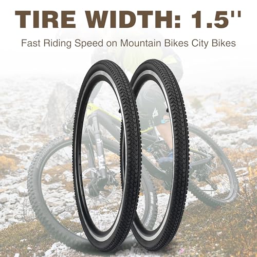 WEEROCK 24X1.5/26X1.5 Bike Tire 2 Pack Bike Tires with 24/26