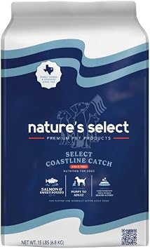 Natures Select Coastline Catch Recipe - Grain Free Salmon & Sweet Potato, All Life Stages 15 lbs
