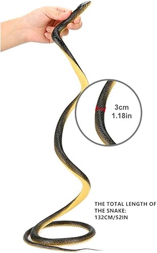 Miniatura 3 de Serpiente de goma realista, 2 piezas, serpiente falsa aterradora, juguete grande de serpiente de Mamba negra para accesorios de jardín, bromas,