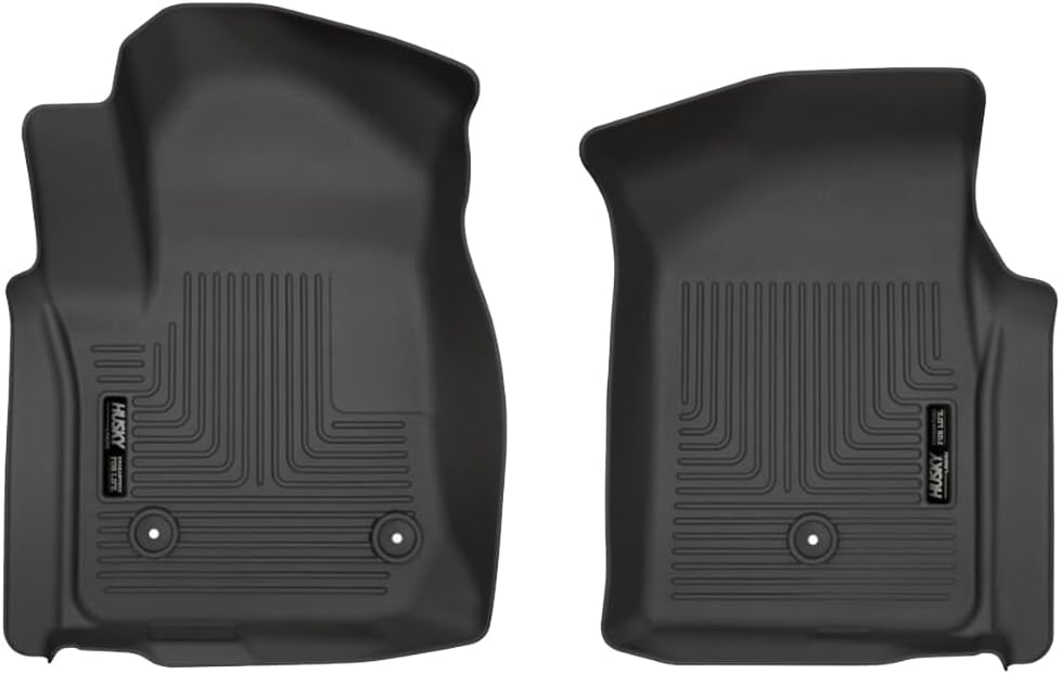 Husky Liners Weatherbeater Floor Mats | Fits 2019-2026 Chevrolet Silverado & GMC Sierra 1500 & 2020-2026 Chevrolet Silverado & GMC Sierra 2500, 3500 Standard CAB | Front Row, 2-pc Black - 13201