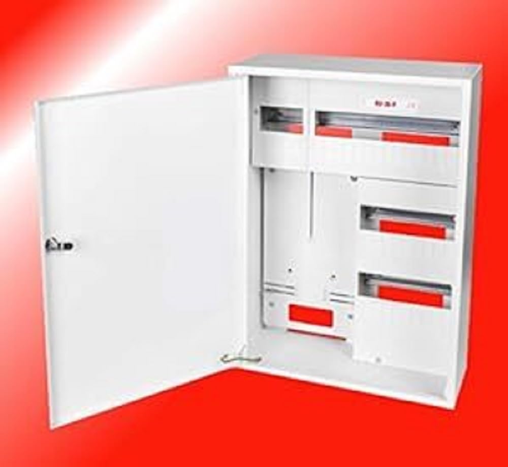 Zählerschrank Sicherungskasten Verteilerkasten Zählerkasten IP-30 1 x 3 Phasen Zähler und 36 Sicherungen Aufputz Aufputzverteiler Stromzähler