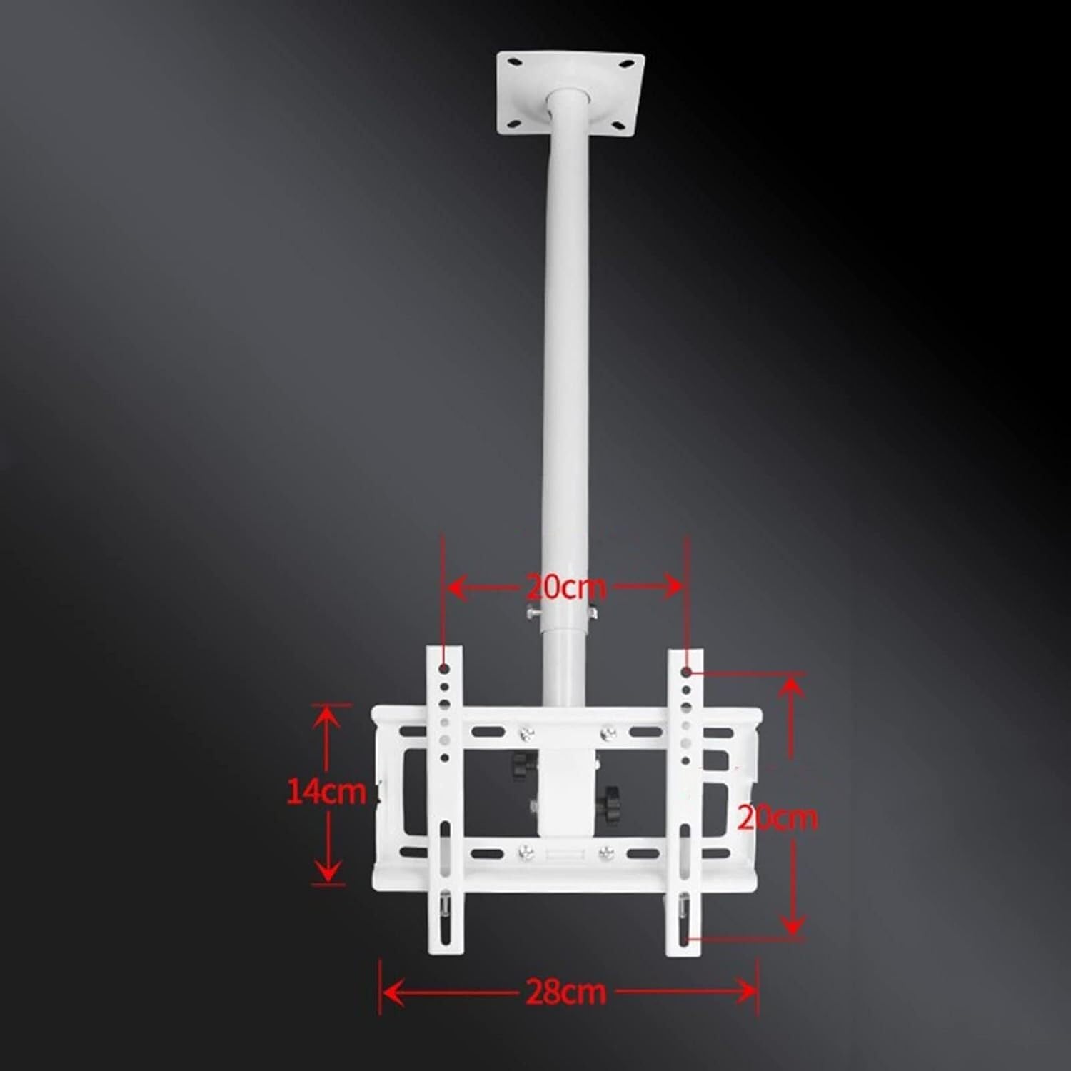 Supporto TV da soffitto a movimento completo, supporto girevole inclinabile per TV da 12-32 pollici, design telescopico regolabile in altezza, supporto TV da appendere, facile installazione