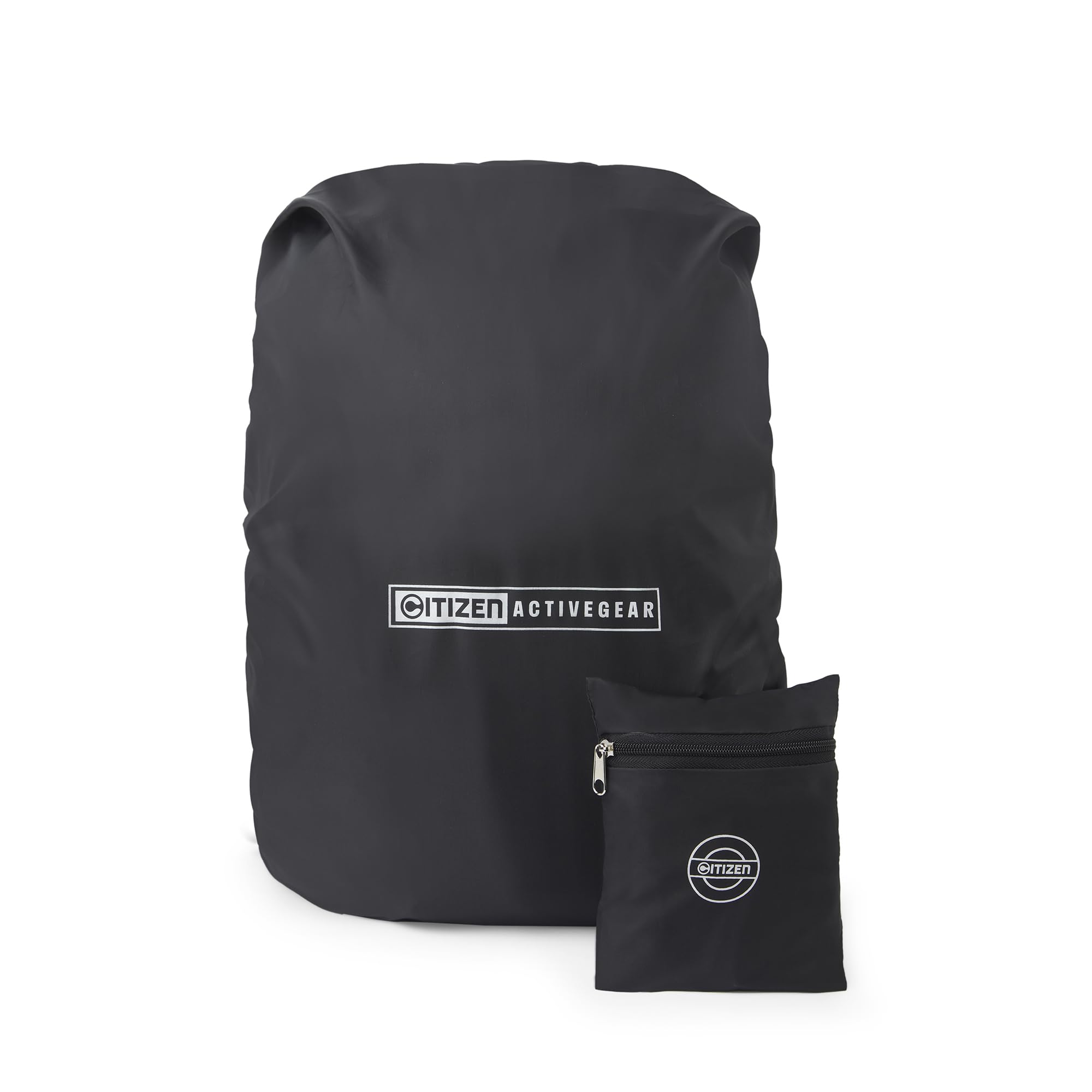 Citizen Activegear Waterproof Backpack Rain Cover for Travel, Trekking, Hiking & Cycling Water-Repellent Polyester Bag Cover with Adjustable Secure Fit Lightweight Rain Shield for Backpacks (Black)