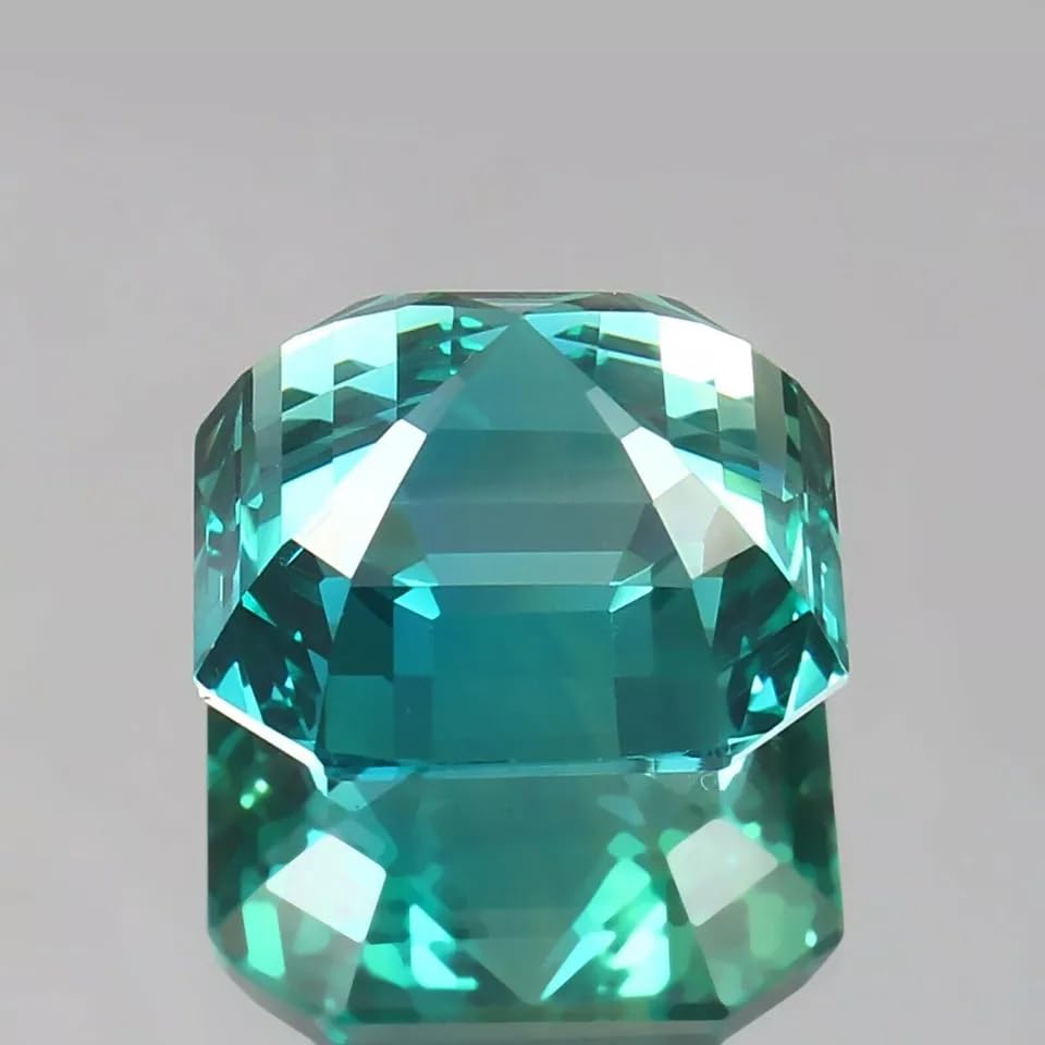 10 Ct Natural Montana Sapphire | Flawless Blue Green Asscher Cut Loose Gemstone | Certified Precious Stone for Custom Jewelry, Ring, Pendant, Healing2