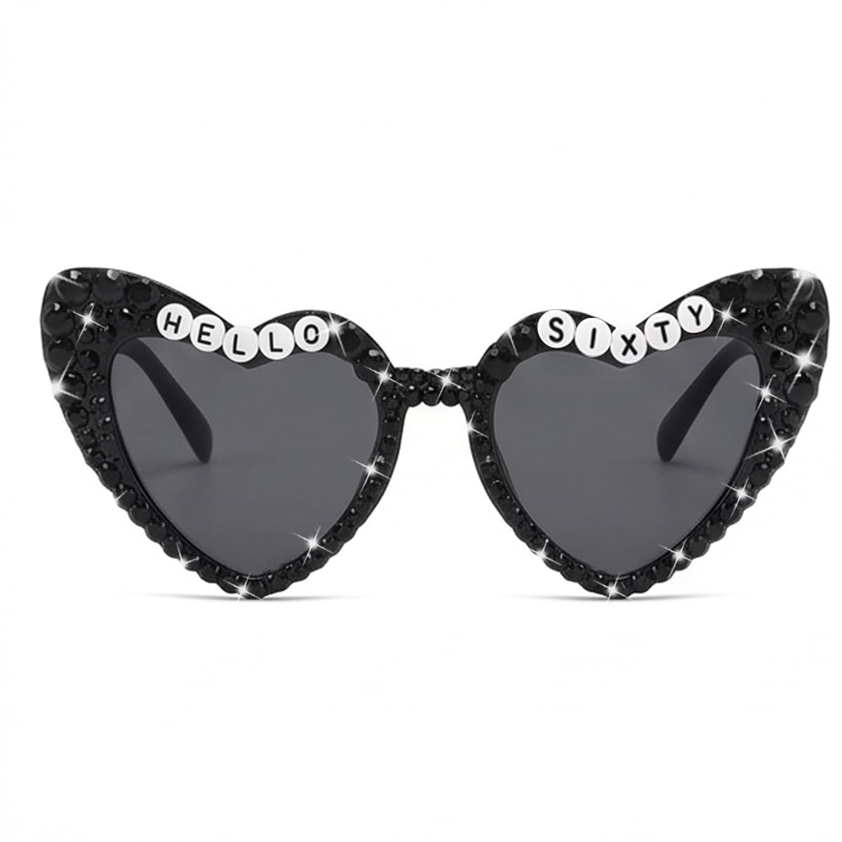 Tbay 60th Birthday Glasses, HELLO SIXTY Sunglasses Black 60th Birthday Glasses for Sixty Birthday Gifts (Black- Sixty)