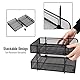 Mind Reader Stackable Paper Tray, Desktop Organizer, File Storage, Office, Metal Mesh, 10.5 L x 13.25 W x 7.5 H, 2 Pcs, Black