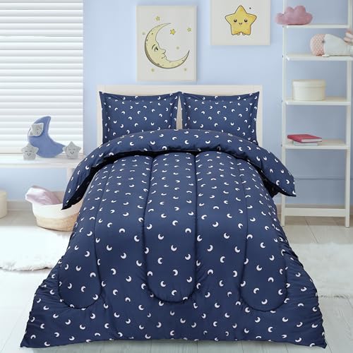 Utopia Bedding All Season Moon Comforter Set with 2 Pillow Cases, 3 Piece Soft Brushed Microfiber Kids Bedding Set for Boys/Girls, Machine Washable (Twin)