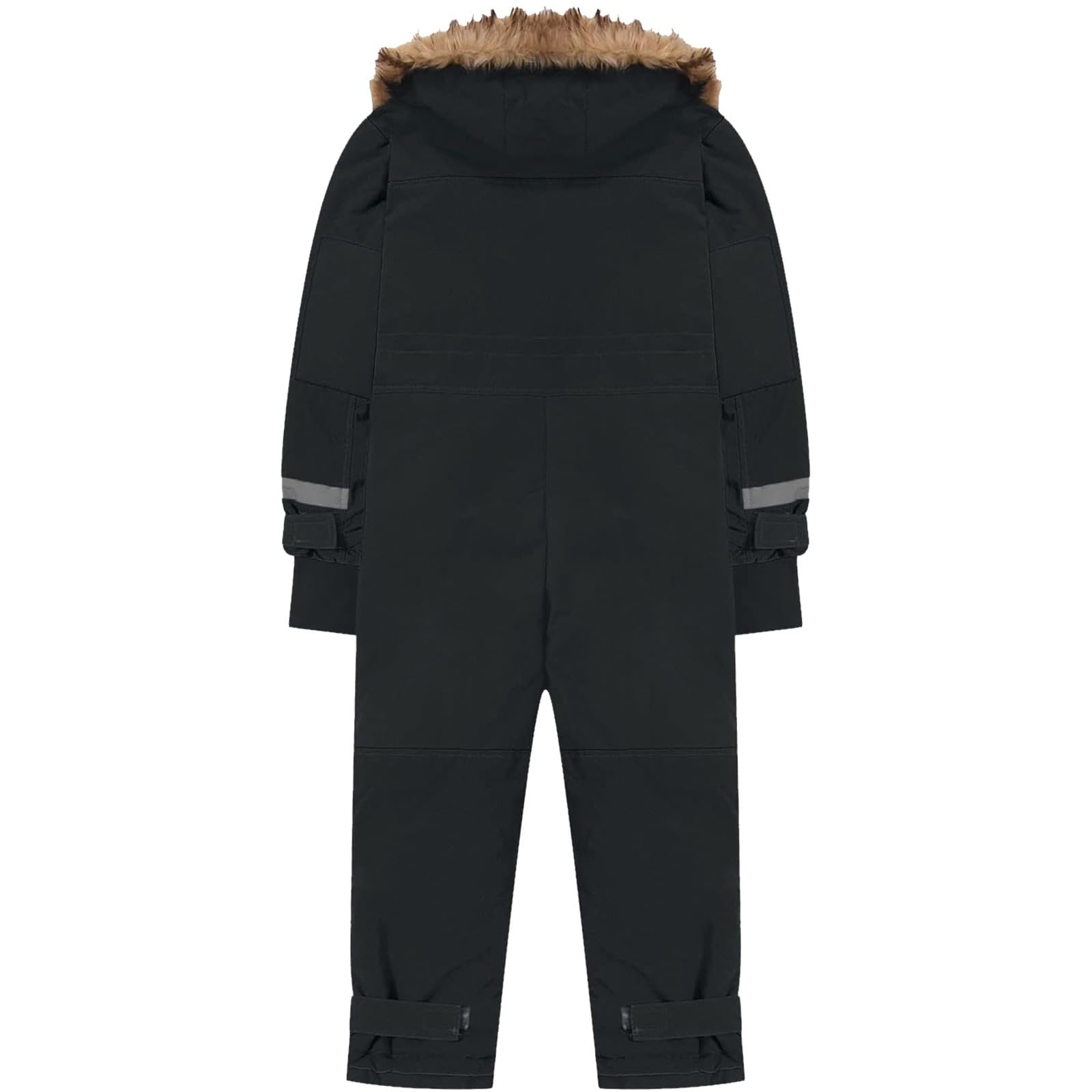 Combinaison Ski Enfant 10 Ans, Garcon Filles Ensembles de Neige Bébé Doudoune à Capuche Pantalons Salopettes Zippé Fourrure Amovible Veste en Duvet Hiver Chaud Tenue Plein Air pour 3-15 Ans