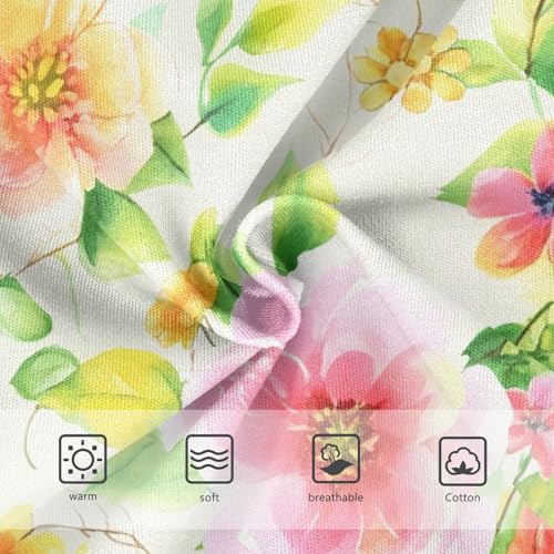 Pastel Colorful Flowers Green Leaves Girls Underwear Toddler 2t Cotton Cute Panties Girl Personalized Briefs Underpants3