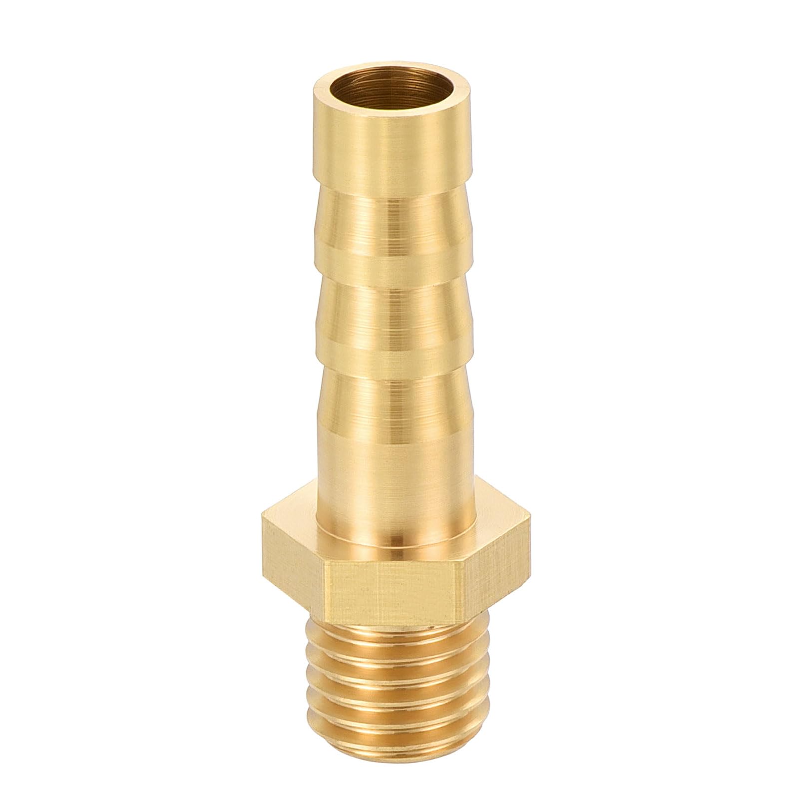Rebower 1 Pack Brass Hose Barb to Male Adapter, 6mm Barb x M8x1mm Male for Industrial, Automotive, Fluid Transfer, Home Gardening, and Water Treatment