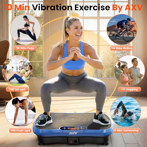 Image of AXV Vibration Plate Fitness Platform Exercise Machine Vibrating Shaking Full Body Shaker Workout Vibrate Stand Shake Board Sport for Weight Loss Fat Burner for Gym Home Office