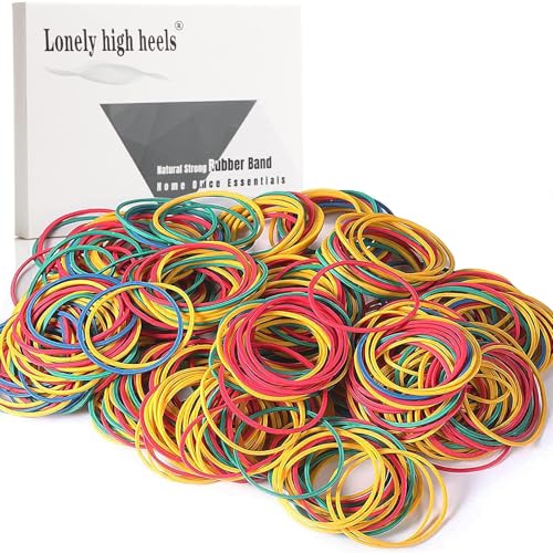 500 Stücke Bunte Gummibänder Gummiringe Große Gemischte Elastische Gummibänder Dehnbare Bänder Mülleimer Bänder für Haushalt, Arbeit, Büro