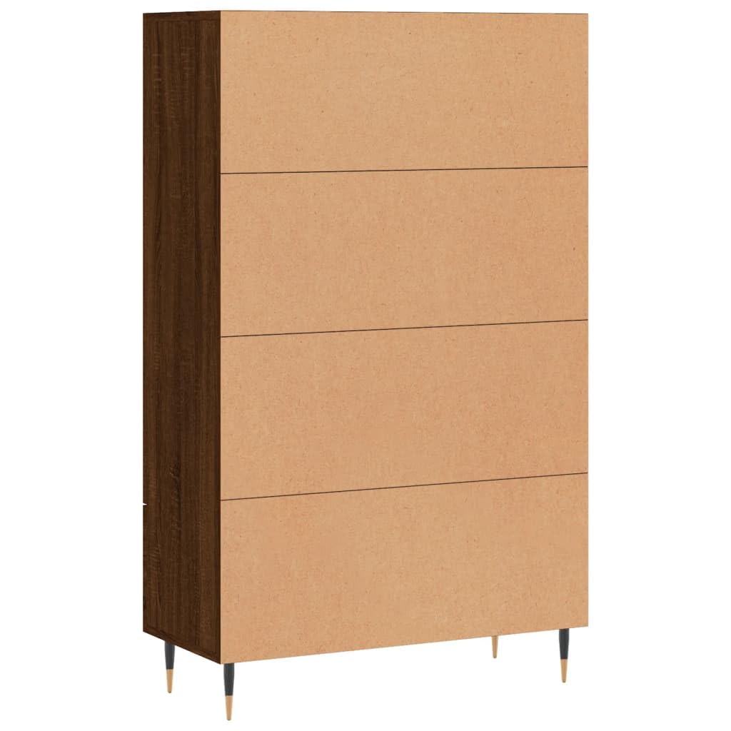 Möbel Wohnaccessoire Highboard Braun Eiche 69,5 x 31 x 115 cm Bauholz